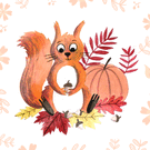 &Eacute;cureuil en f&ecirc;te au c&oelig;ur de l'automne